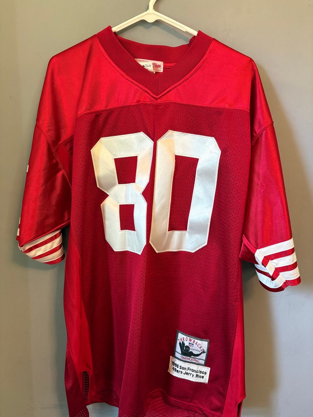 San Francisco 49ers Jerry Rice #80 Throwbacks Korea Size 54 Red Jersey